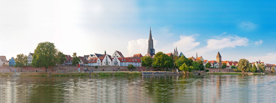 Die Skyline von Ulm als Zentrum der Praxis für Zahnheilkunde mit ihren deutschlandweiten Kooperationen.